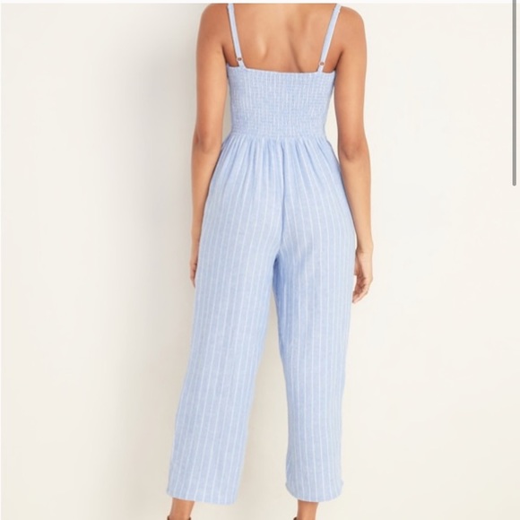 Blue and White Stripe Jumpsuit - Picture 2 of 6